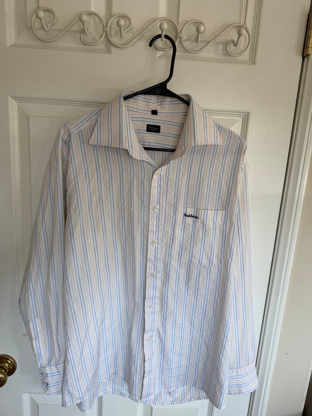 Paul Smith London Men's Casual White Button-Down Short Sleeve Sz 42